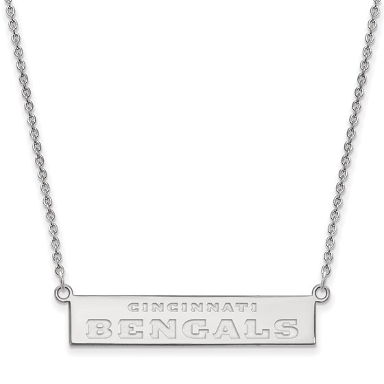 Sterling Silver Cincinnati Bengals Small Bar Necklace Sterling Silver Cincinnati Bengals Small Bar Necklace